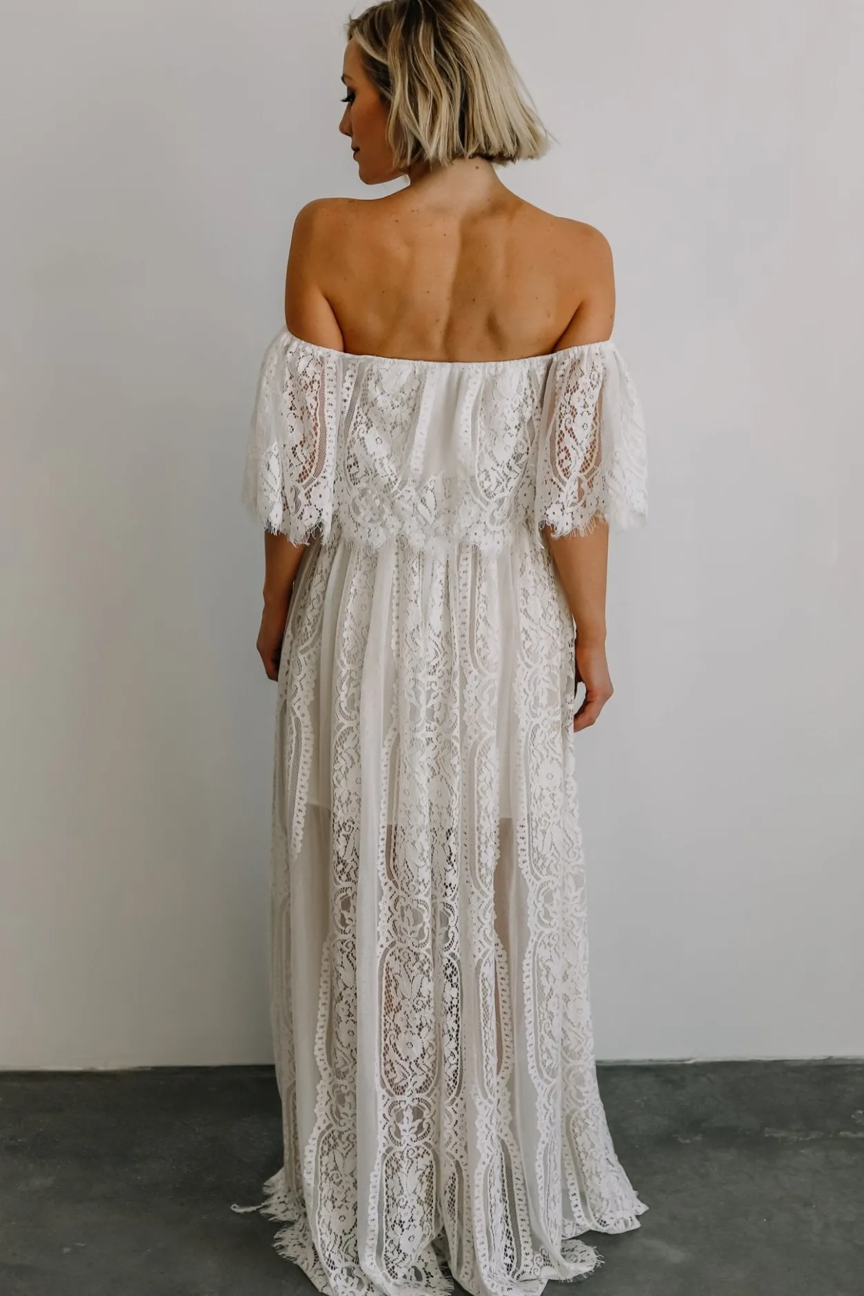 New Baltic Born Caroline Lace Maxi Dress | Off White OffWhite