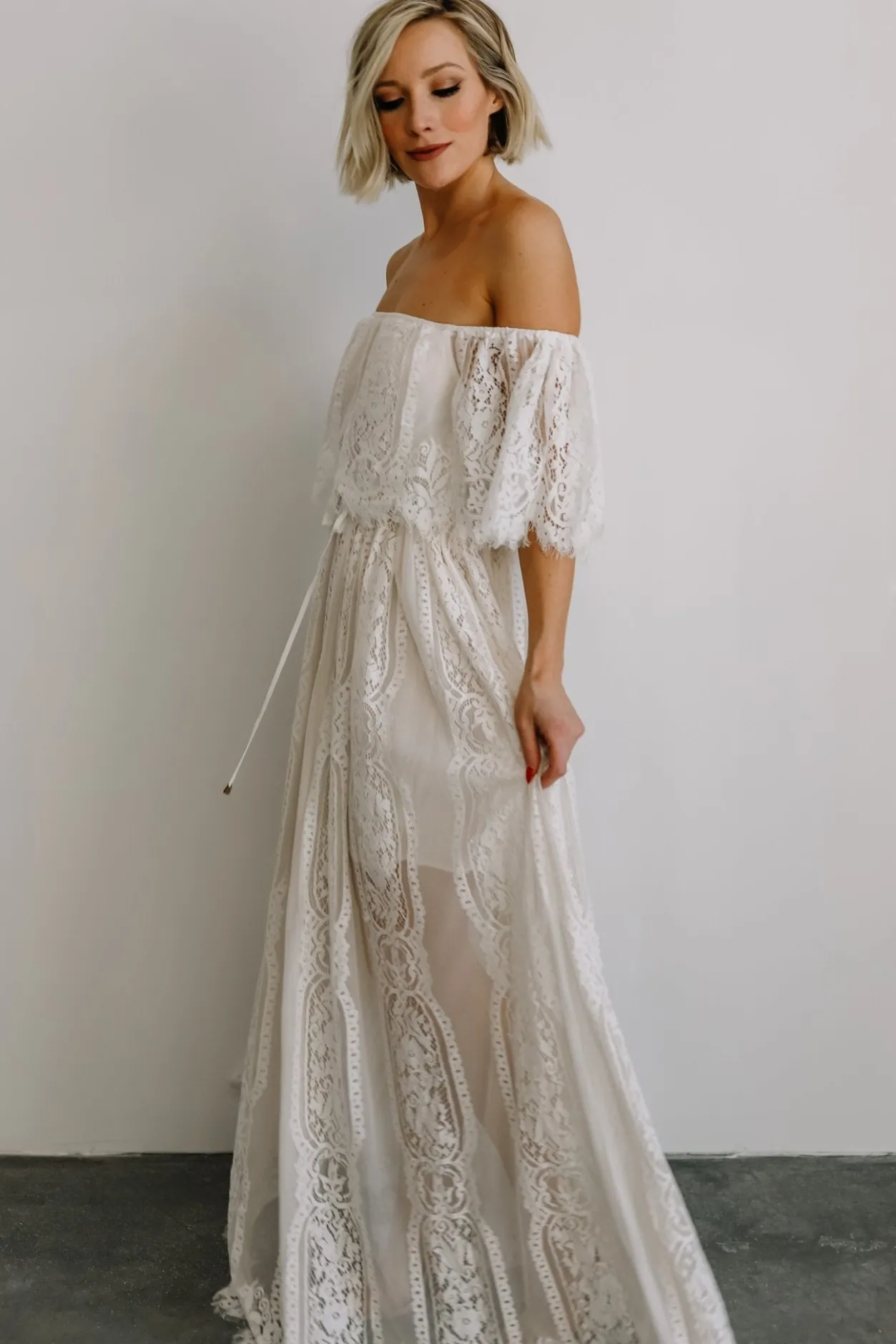 New Baltic Born Caroline Lace Maxi Dress | Off White OffWhite