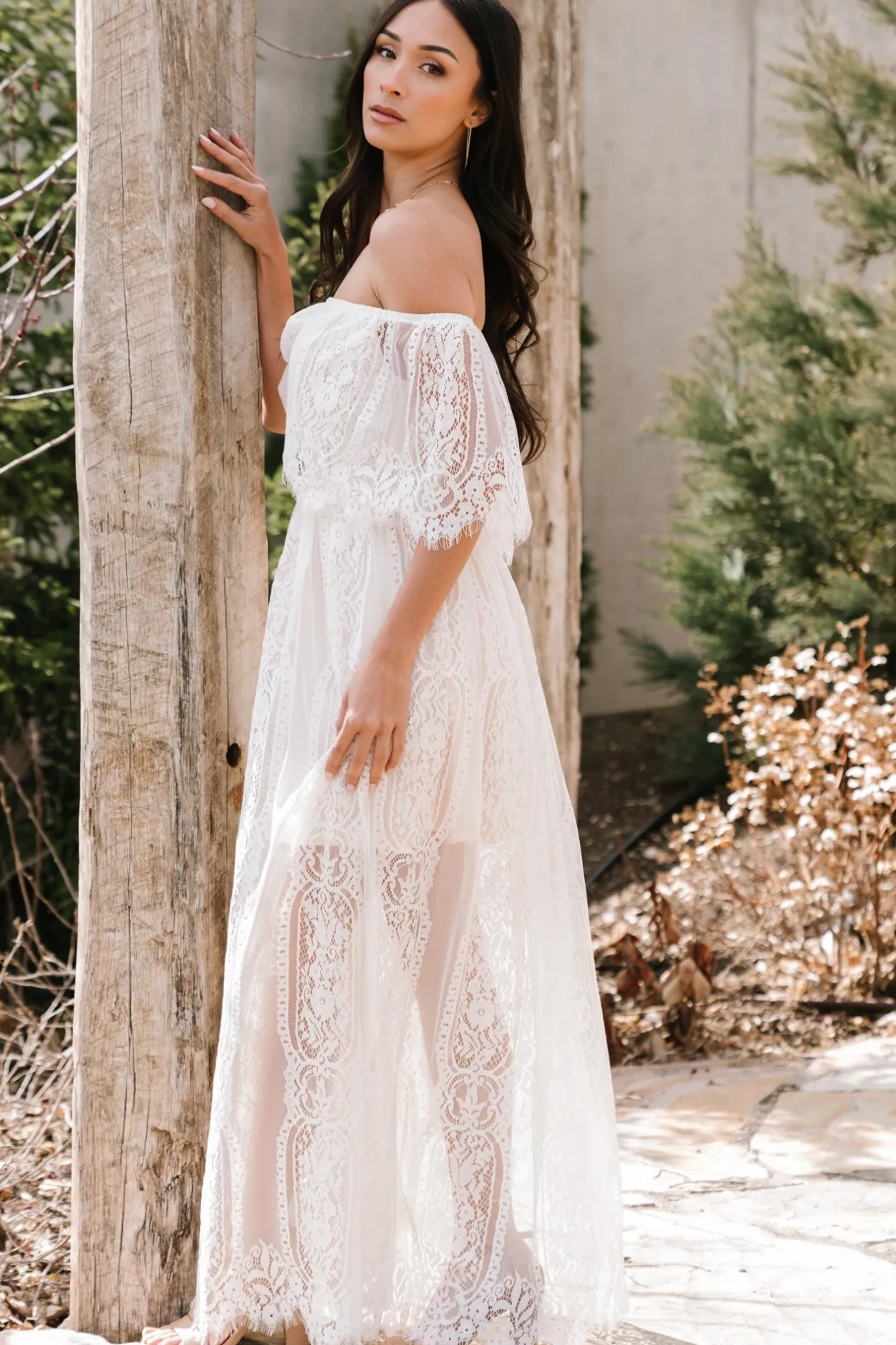 New Baltic Born Caroline Lace Maxi Dress | Off White OffWhite