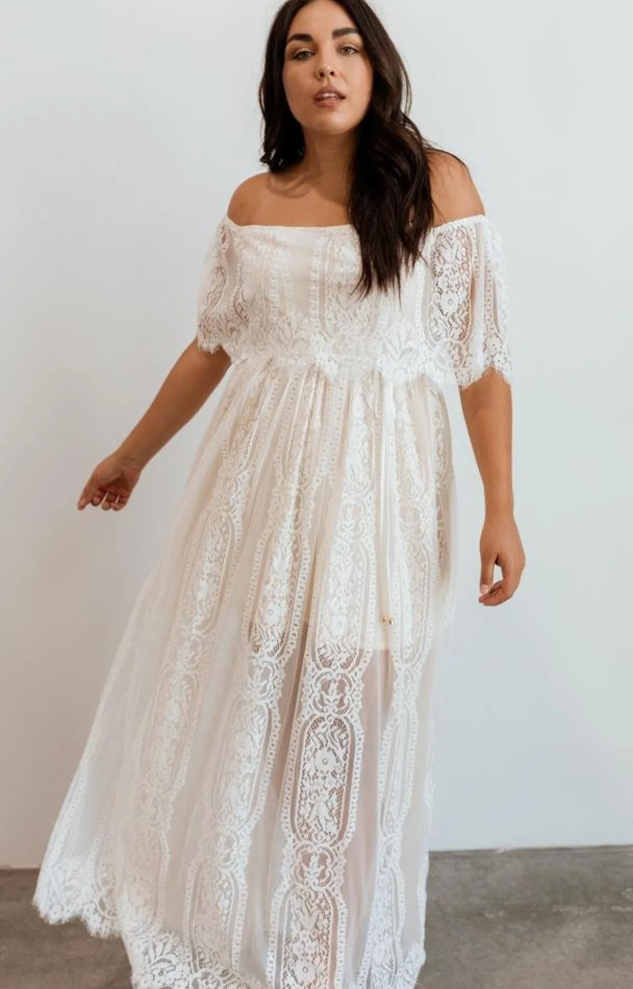 New Baltic Born Caroline Lace Maxi Dress | Off White OffWhite