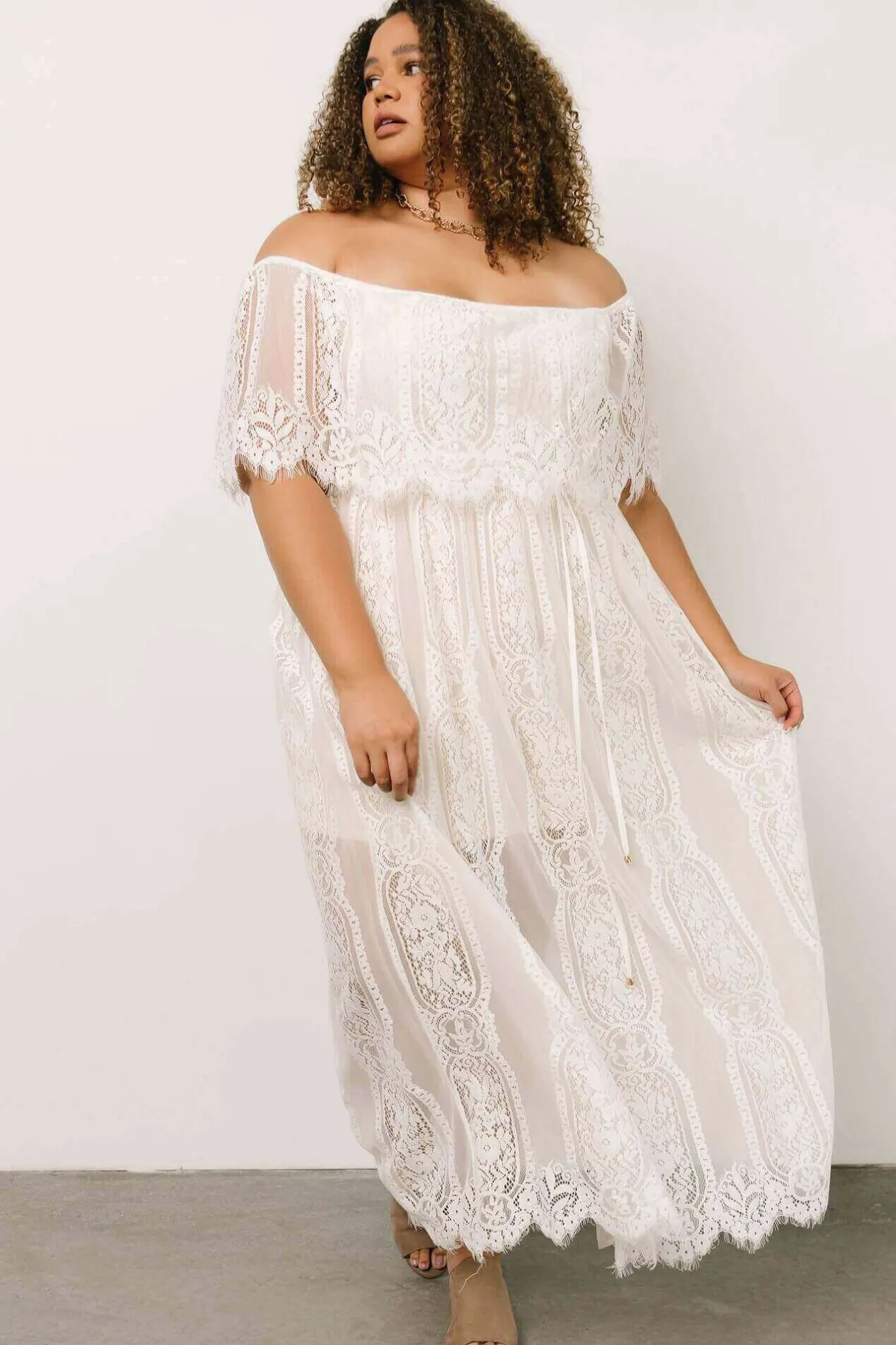 New Baltic Born Caroline Lace Maxi Dress | Off White OffWhite