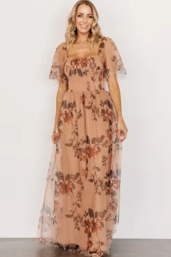 Fashion Baltic Born Cassandra Tulle Maxi Dress | Copper Floral CopperFloral