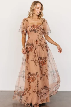 Fashion Baltic Born Cassandra Tulle Maxi Dress | Copper Floral CopperFloral