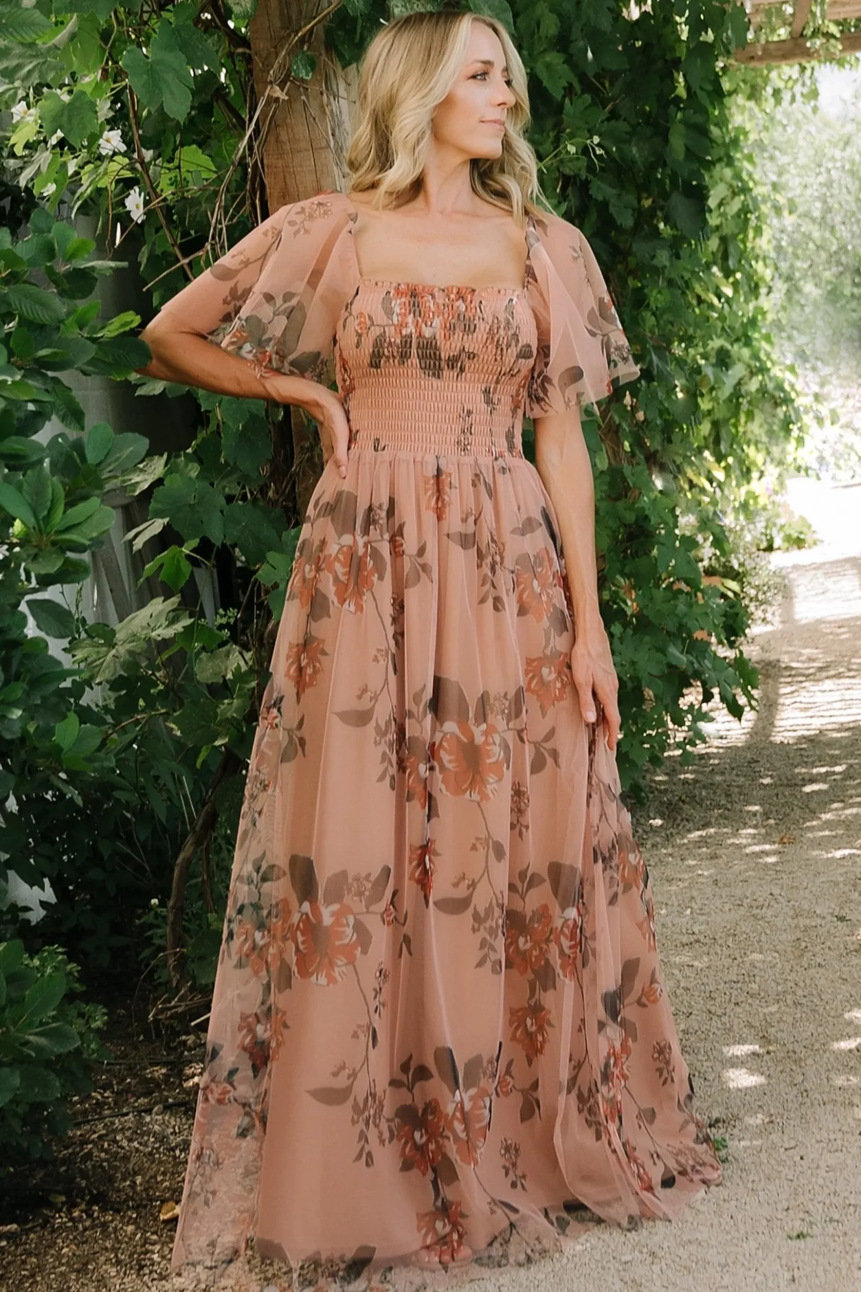 Fashion Baltic Born Cassandra Tulle Maxi Dress | Copper Floral CopperFloral