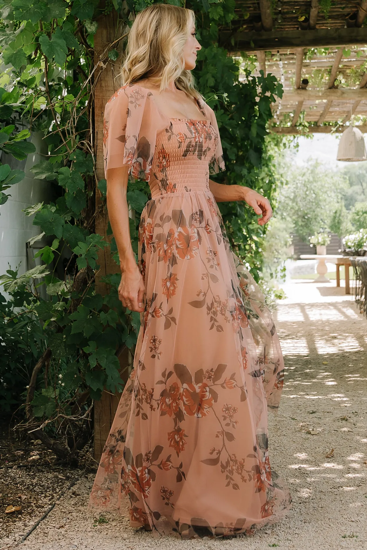 Fashion Baltic Born Cassandra Tulle Maxi Dress | Copper Floral CopperFloral
