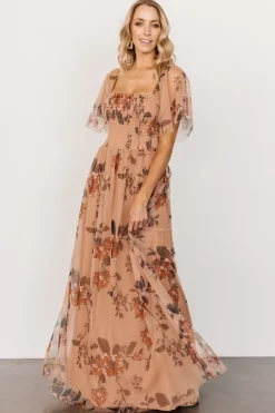 Fashion Baltic Born Cassandra Tulle Maxi Dress | Copper Floral CopperFloral