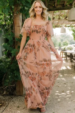 Fashion Baltic Born Cassandra Tulle Maxi Dress | Copper Floral CopperFloral