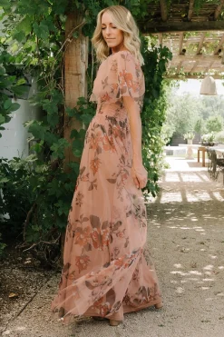 Fashion Baltic Born Cassandra Tulle Maxi Dress | Copper Floral CopperFloral