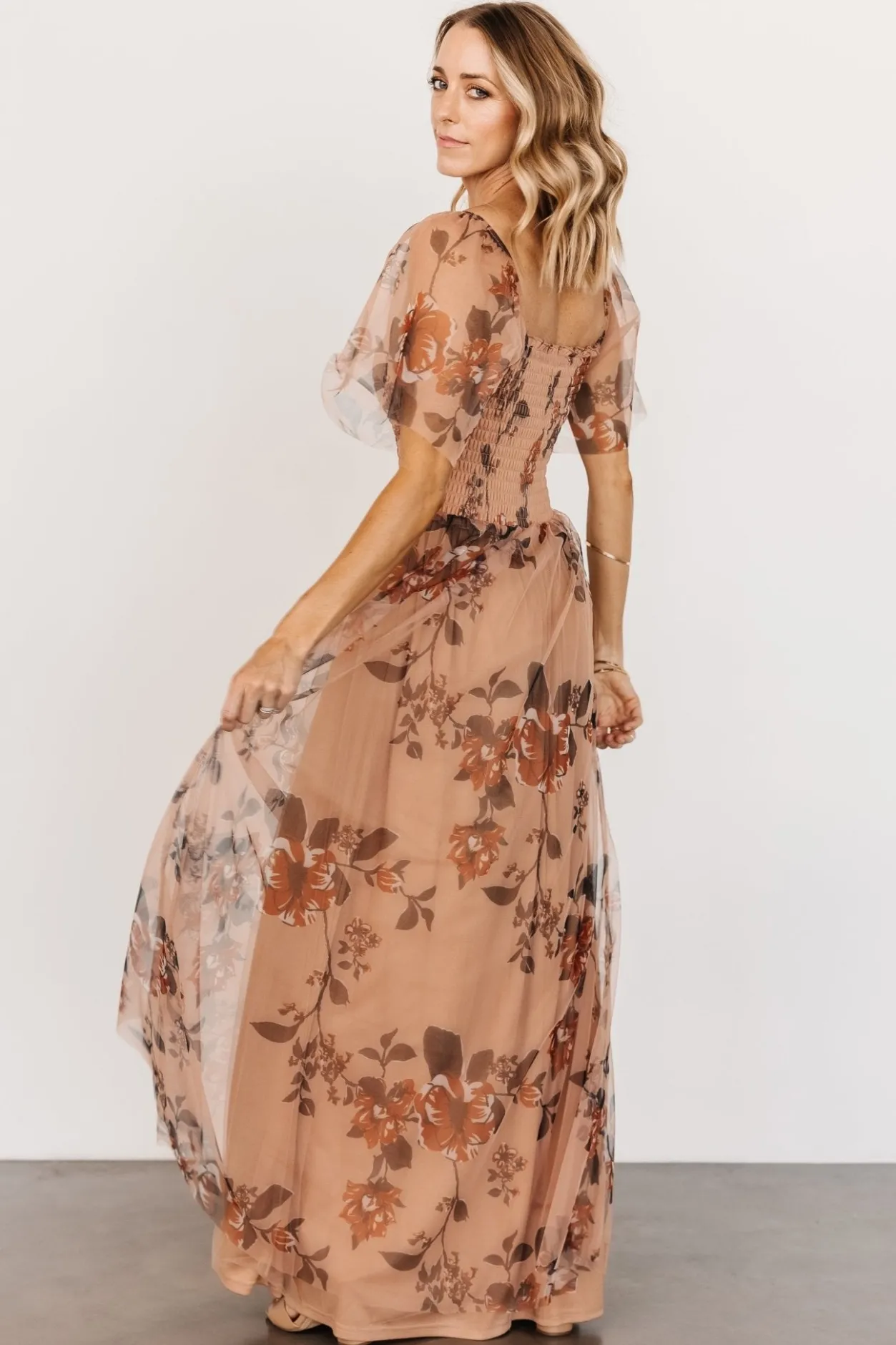 Fashion Baltic Born Cassandra Tulle Maxi Dress | Copper Floral CopperFloral