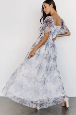 Online Baltic Born Cassandra Tulle Maxi Dress | Blue + White Floral Blue+WhiteFloral