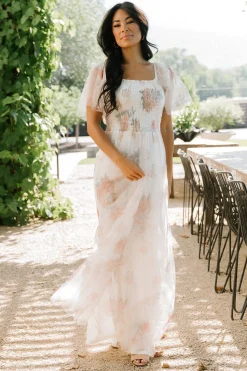 Clearance Baltic Born Cassandra Tulle Maxi Dress | White Multi WhiteMulti