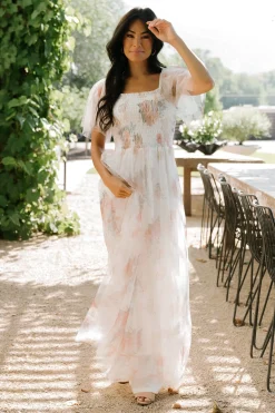 Clearance Baltic Born Cassandra Tulle Maxi Dress | White Multi WhiteMulti