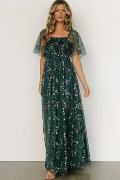 Fashion Baltic Born Cassandra Tulle Maxi Dress | Green + Gold Green+Gold