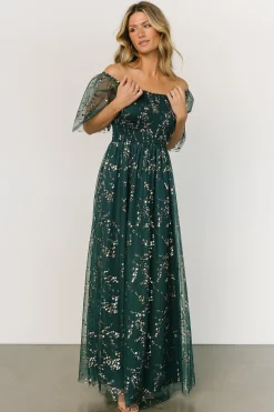 Fashion Baltic Born Cassandra Tulle Maxi Dress | Green + Gold Green+Gold