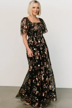 Online Baltic Born Cassandra Tulle Maxi Dress | Black Blossom BlackBlossom