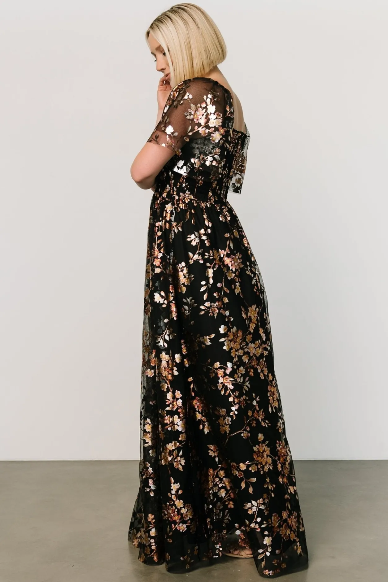Online Baltic Born Cassandra Tulle Maxi Dress | Black Blossom BlackBlossom