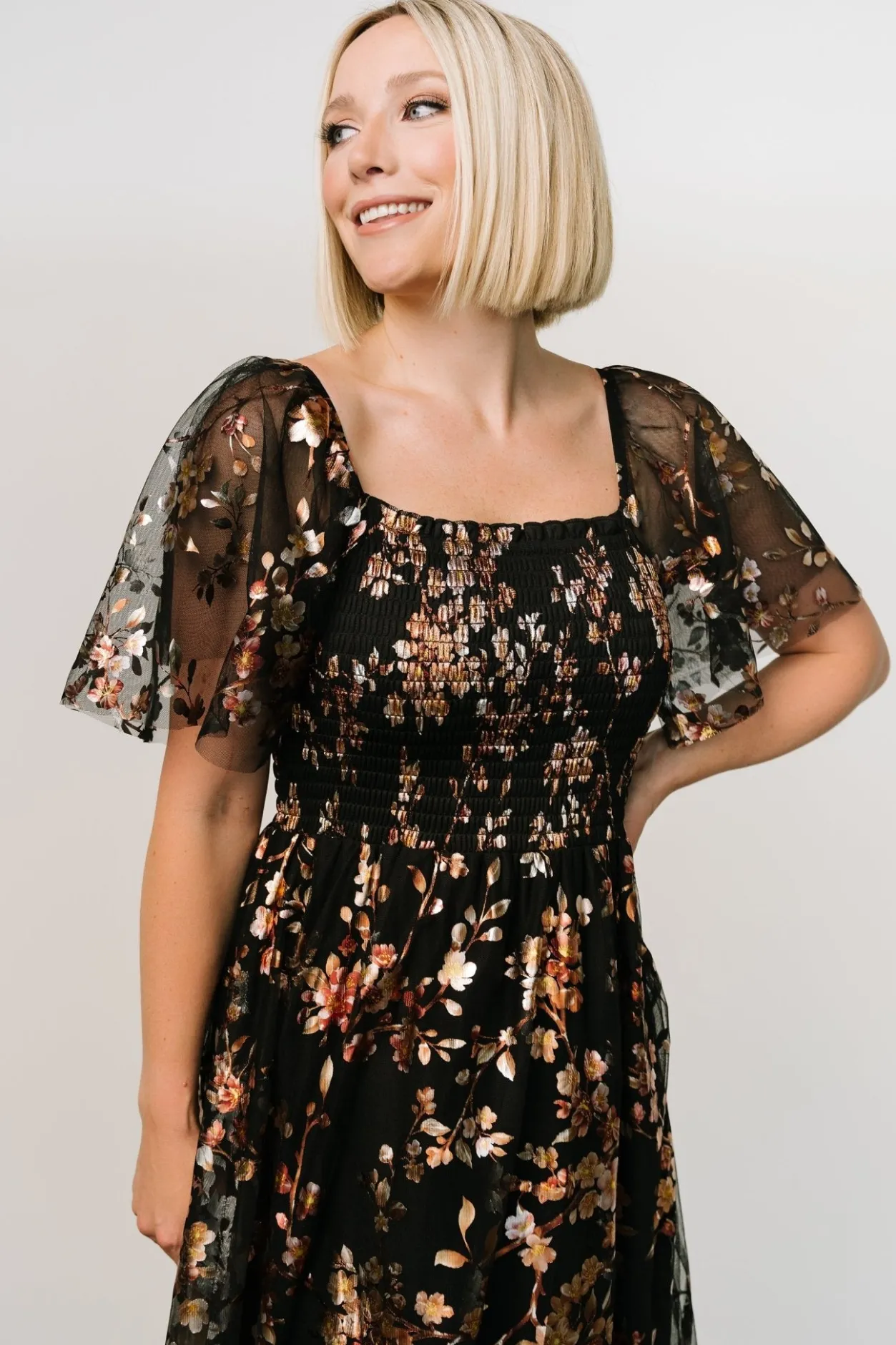 Online Baltic Born Cassandra Tulle Maxi Dress | Black Blossom BlackBlossom