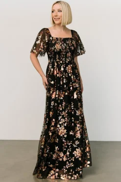 Online Baltic Born Cassandra Tulle Maxi Dress | Black Blossom BlackBlossom