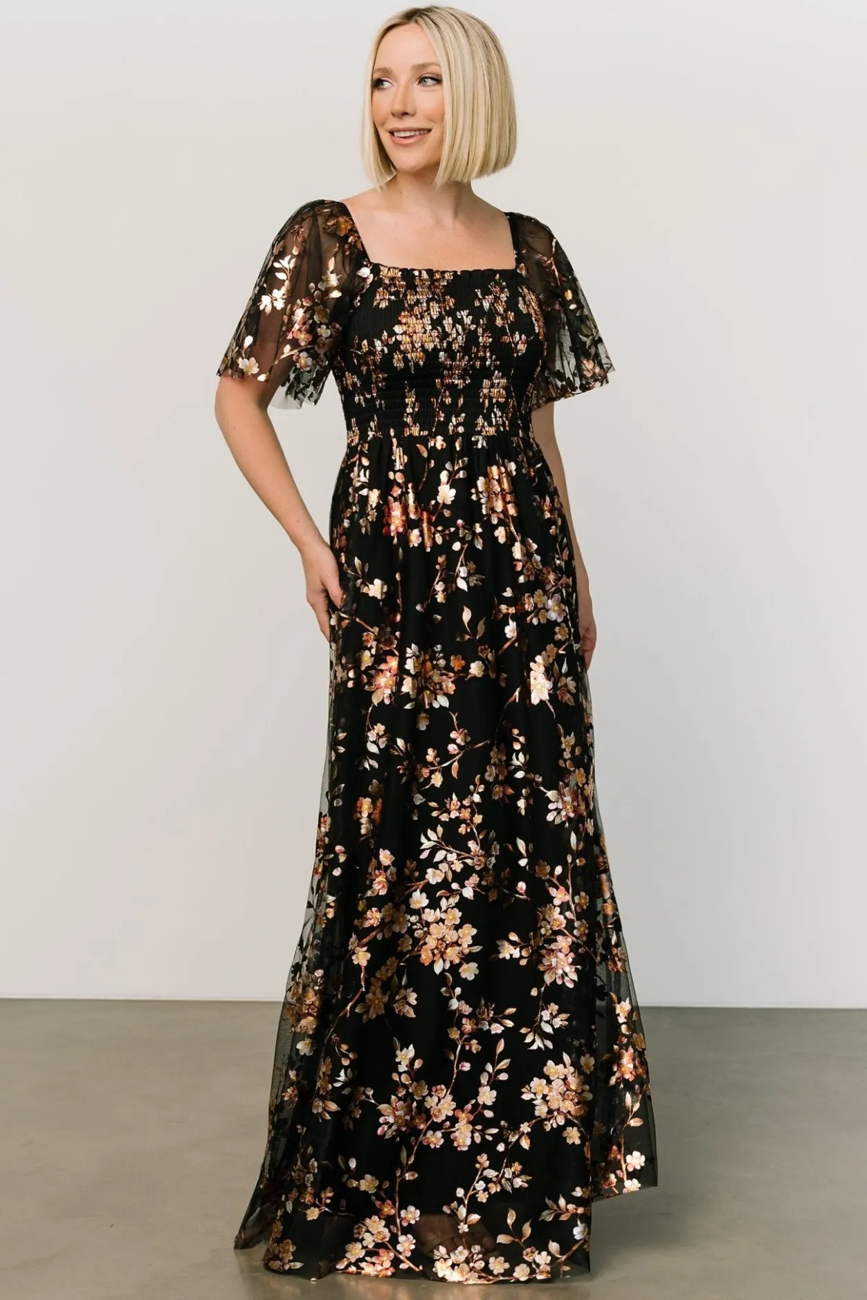 Online Baltic Born Cassandra Tulle Maxi Dress | Black Blossom BlackBlossom