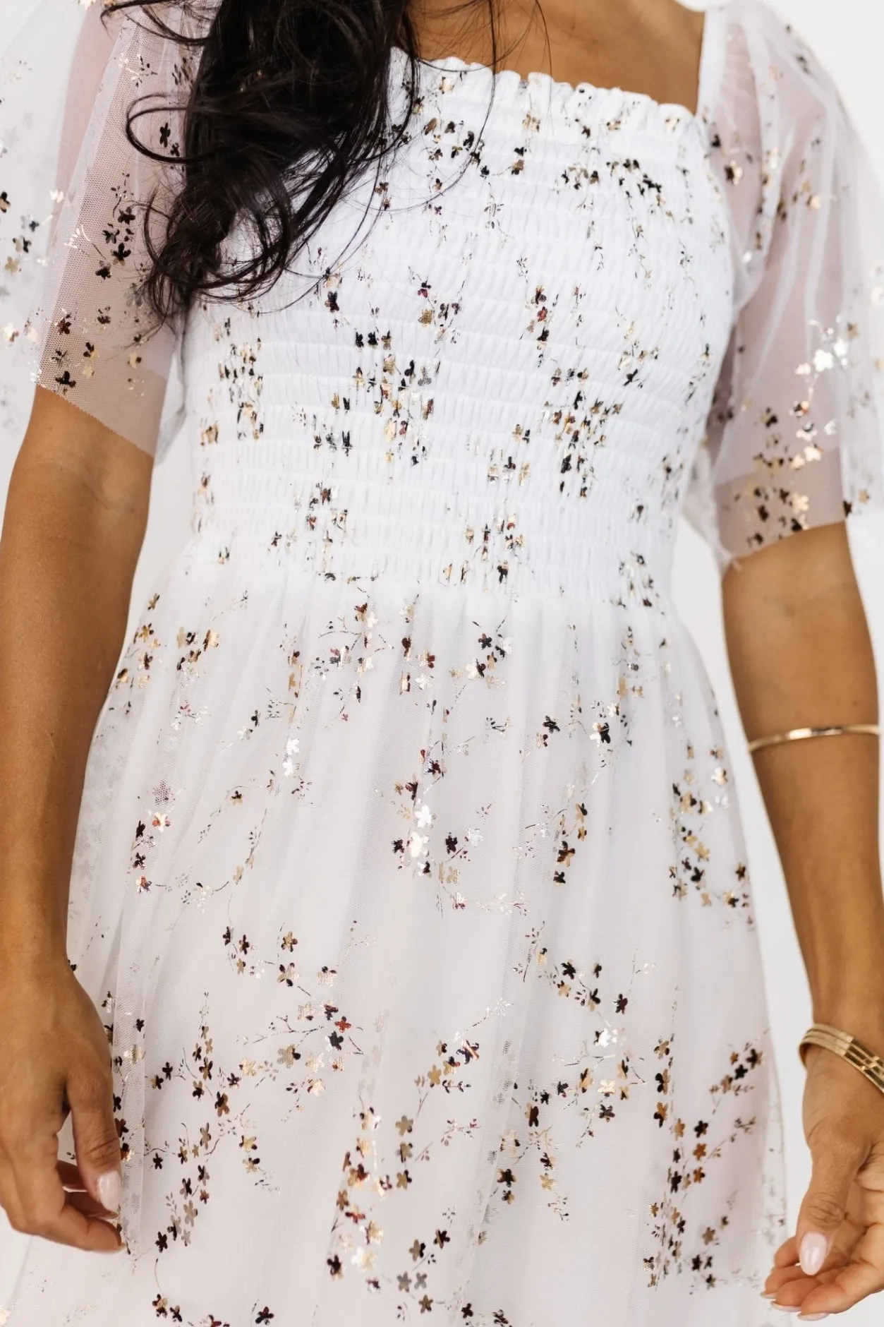 Clearance Baltic Born Cassandra Tulle Maxi Dress | Metallic White MetallicWhite