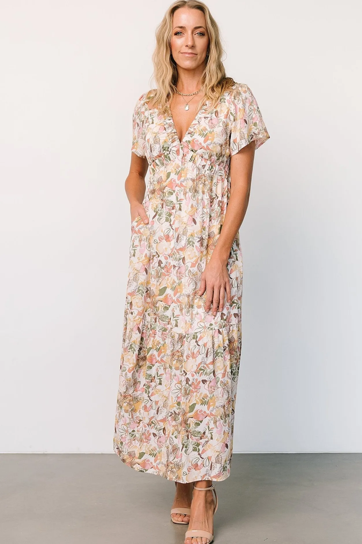 Discount Baltic Born Cassie Short Sleeve Dress | Multi Floral MultiFloral