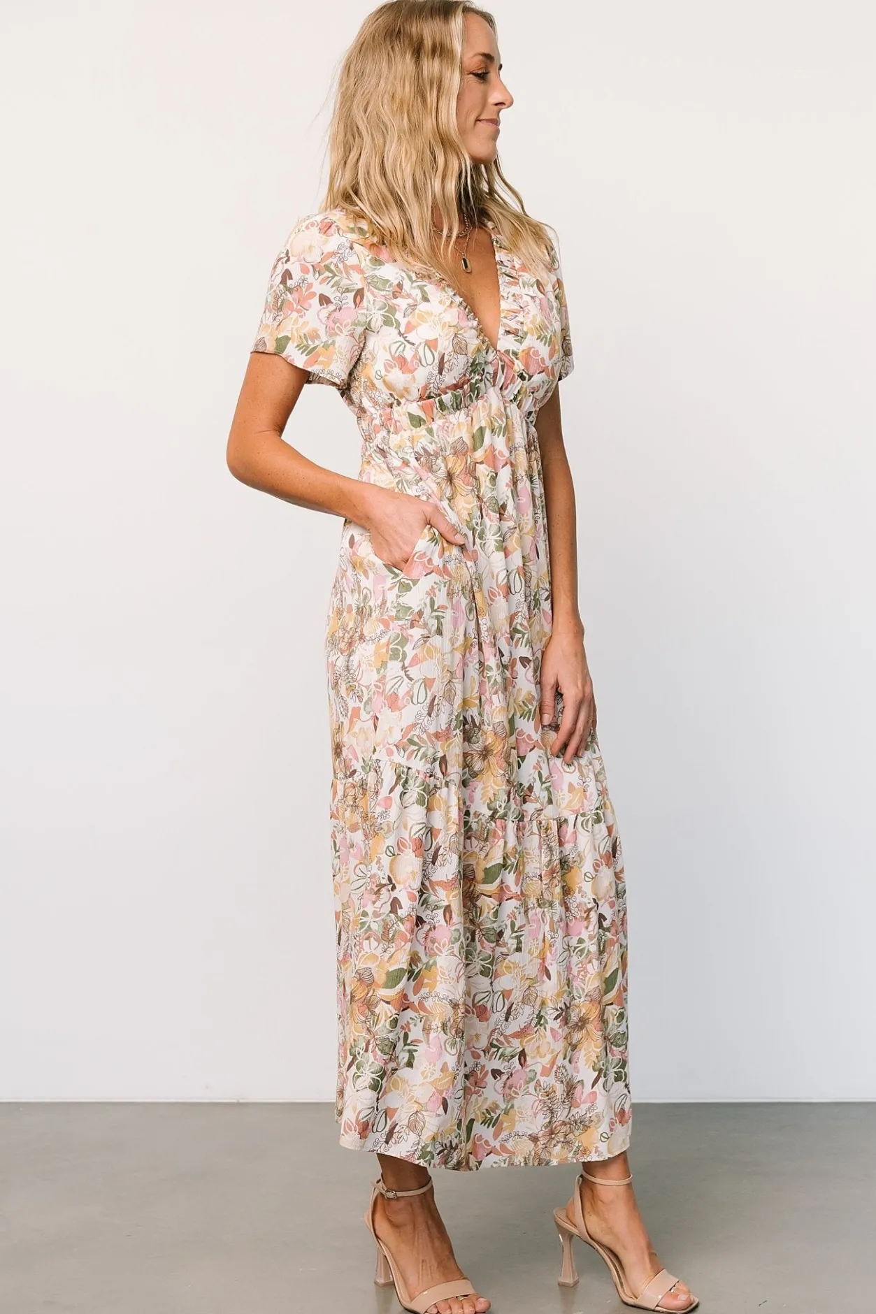 Discount Baltic Born Cassie Short Sleeve Dress | Multi Floral MultiFloral
