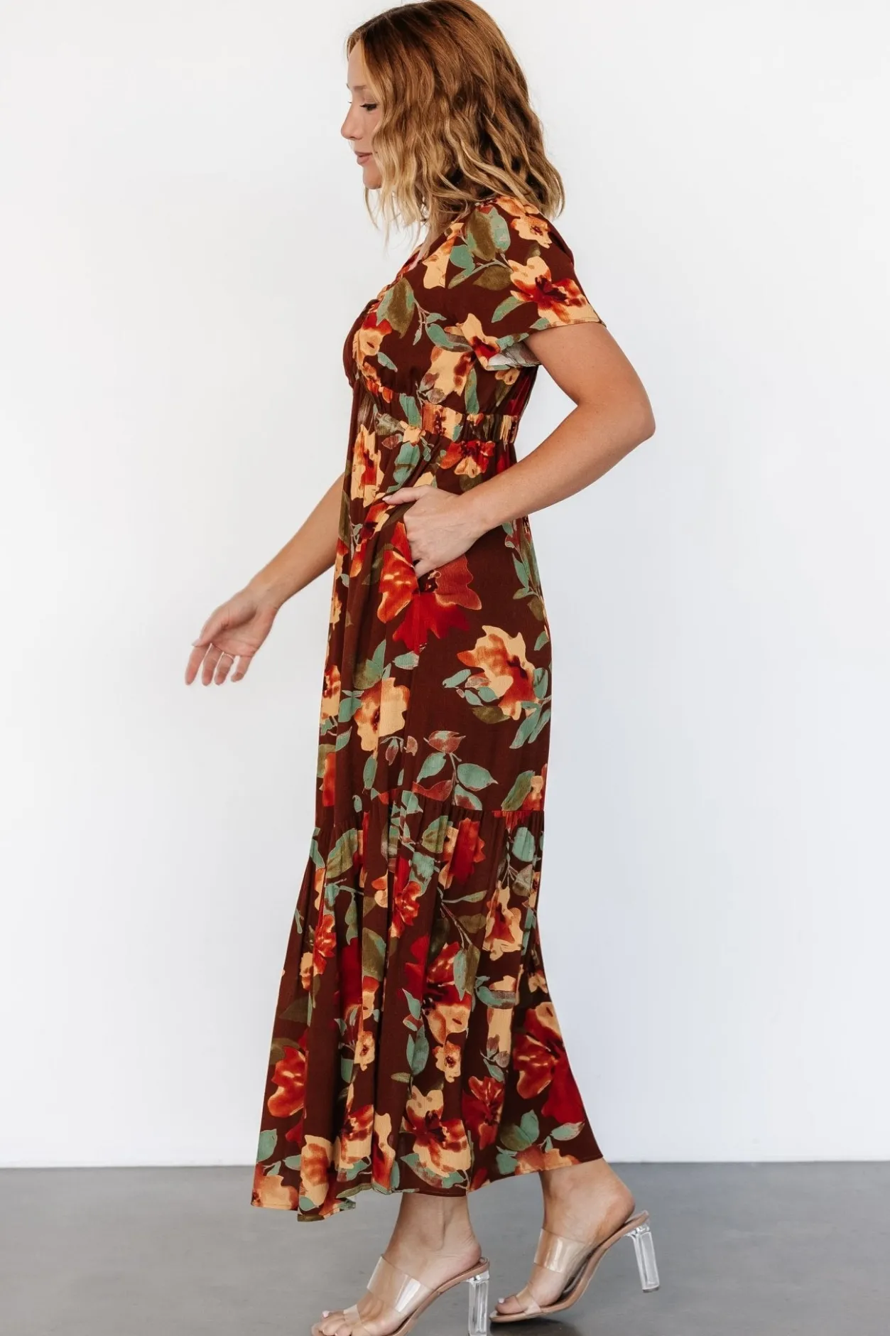 Hot Baltic Born Cassie Short Sleeve Dress | Copper Floral CopperFloral