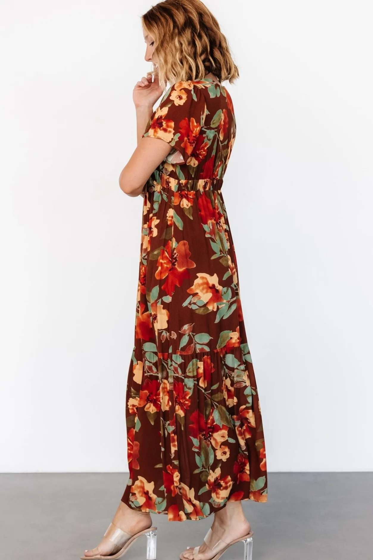 Hot Baltic Born Cassie Short Sleeve Dress | Copper Floral CopperFloral