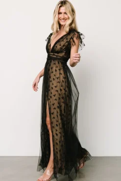 Discount Baltic Born Caterina Tulle Maxi Dress | Black + Nude Black+Nude