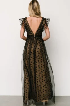 Discount Baltic Born Caterina Tulle Maxi Dress | Black + Nude Black+Nude