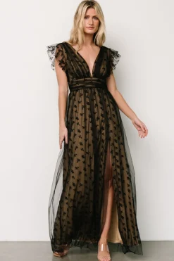Discount Baltic Born Caterina Tulle Maxi Dress | Black + Nude Black+Nude