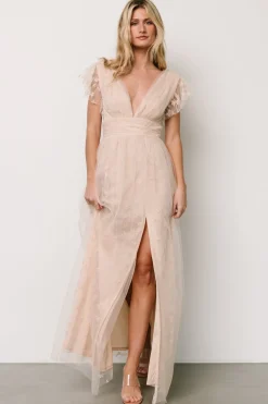 Sale Baltic Born Caterina Tulle Maxi Dress | Nude Blush NudeBlush