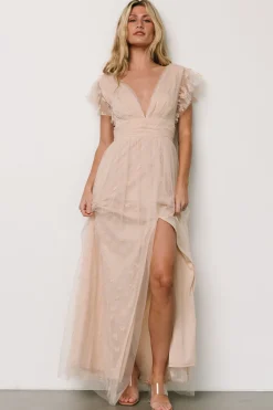 Sale Baltic Born Caterina Tulle Maxi Dress | Nude Blush NudeBlush