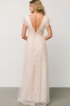 Clearance Baltic Born Caterina Tulle Maxi Dress | Natural + White Natural+White