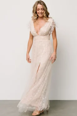Clearance Baltic Born Caterina Tulle Maxi Dress | Natural + White Natural+White