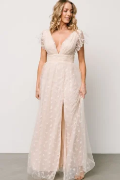 Clearance Baltic Born Caterina Tulle Maxi Dress | Natural + White Natural+White
