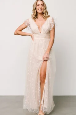 Clearance Baltic Born Caterina Tulle Maxi Dress | Natural + White Natural+White