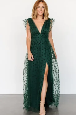 Online Baltic Born Caterina Tulle Maxi Dress | Dark Green DarkGreen