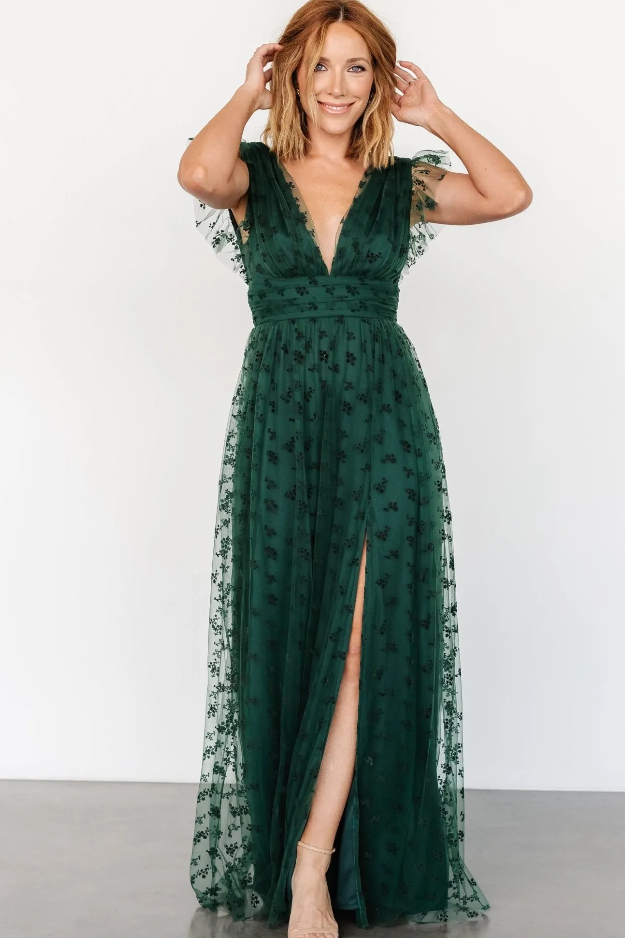 Online Baltic Born Caterina Tulle Maxi Dress | Dark Green DarkGreen