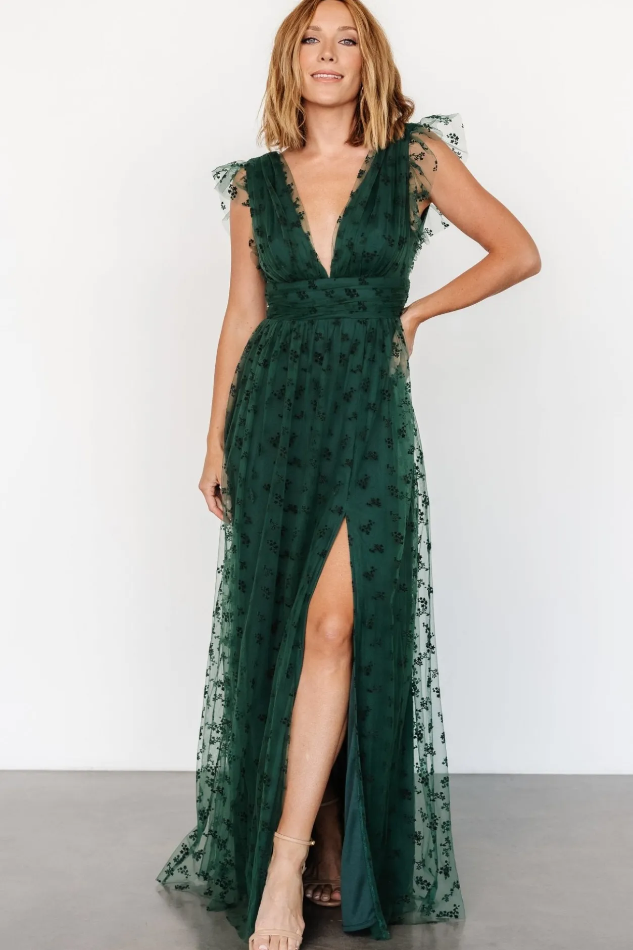 Online Baltic Born Caterina Tulle Maxi Dress | Dark Green DarkGreen