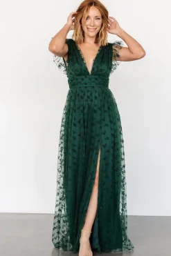 Online Baltic Born Caterina Tulle Maxi Dress | Dark Green DarkGreen