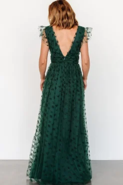 Online Baltic Born Caterina Tulle Maxi Dress | Dark Green DarkGreen