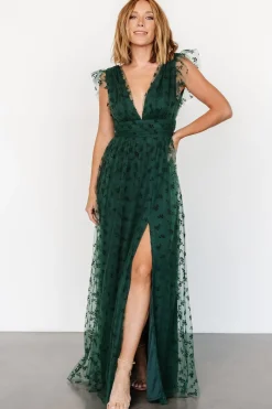 Online Baltic Born Caterina Tulle Maxi Dress | Dark Green DarkGreen