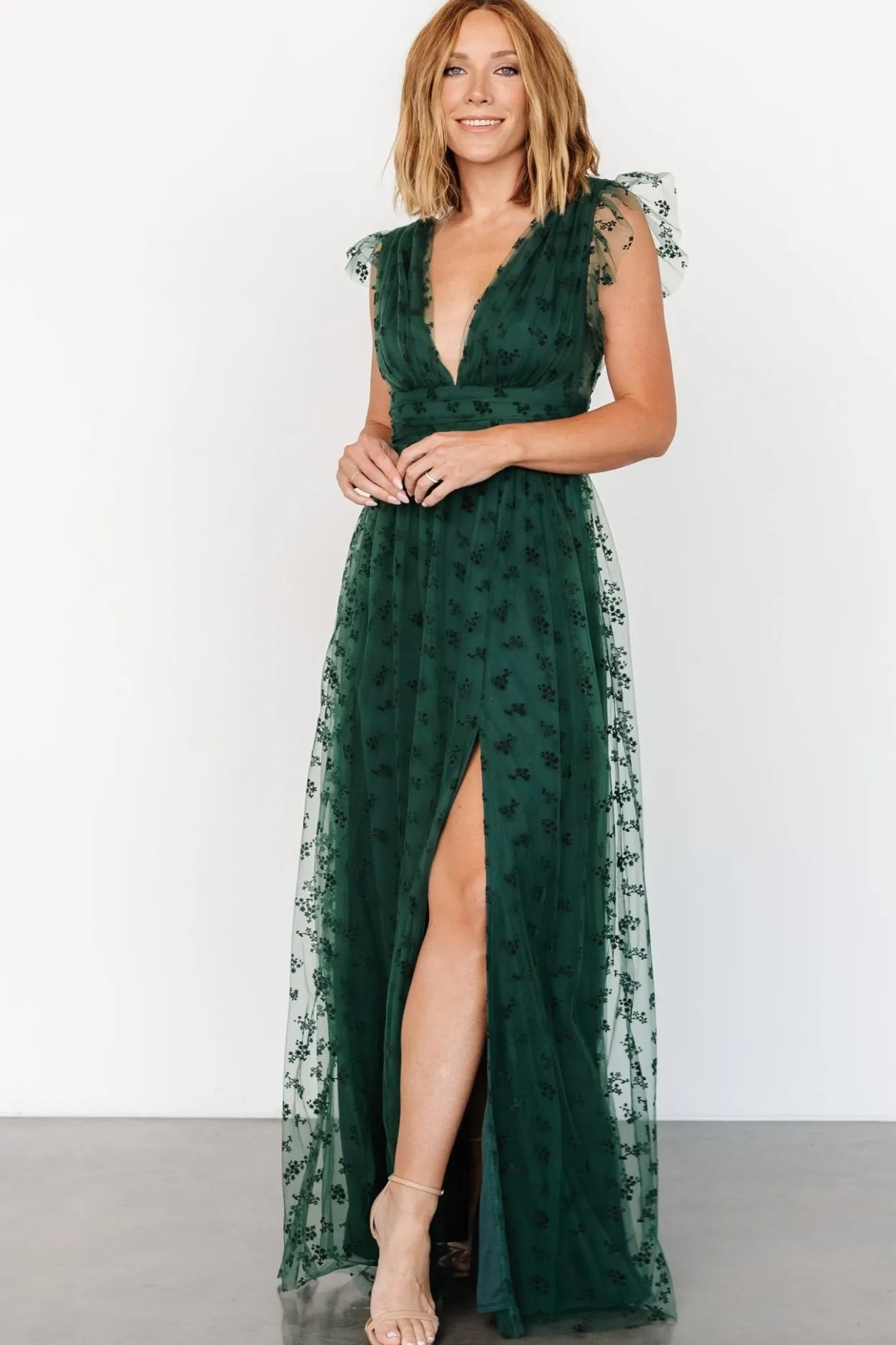 Online Baltic Born Caterina Tulle Maxi Dress | Dark Green DarkGreen