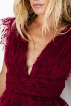 Clearance Baltic Born Caterina Tulle Maxi Dress | Wine