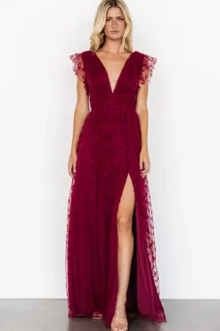 Clearance Baltic Born Caterina Tulle Maxi Dress | Wine