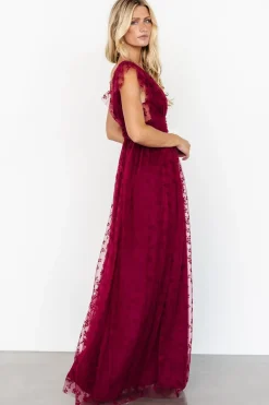 Clearance Baltic Born Caterina Tulle Maxi Dress | Wine