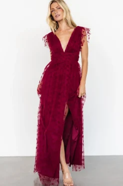 Clearance Baltic Born Caterina Tulle Maxi Dress | Wine