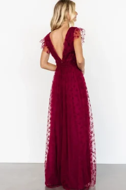Clearance Baltic Born Caterina Tulle Maxi Dress | Wine