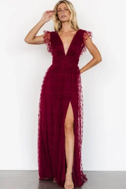Clearance Baltic Born Caterina Tulle Maxi Dress | Wine